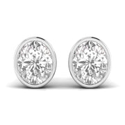 1.5 Carat Each Oval Shape Solitaire Diamond Studs