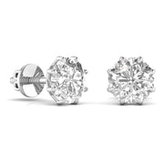 2 Carat Each Round Diamond Earrings
