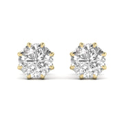 2 Carat Each Round Diamond Earrings