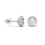2 Carat Each Round Solitaire Diamond  Earring