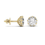 2 Carat Each Round Solitaire Diamond  Earring