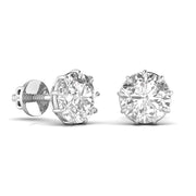 2 Carat Each Round Solitaire Diamond  Earring