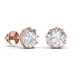 2 Carat Each Round Solitaire Diamond  Earring
