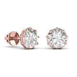 2 Carat Each Round Solitaire Diamond  Earring