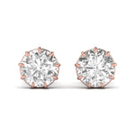 2 Carat Each Round Solitaire Diamond  Earring