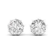 2 Carat Each Round Solitaire Diamond  Earring