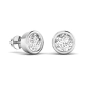 2 Carat Each Round Solitaire Diamond Studs
