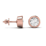 1.5 Carat Each Round Solitaire Diamond Bezel Earrings