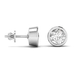 1.5 Carat Each Round Solitaire Diamond Bezel Earrings