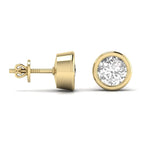 1.5 Carat Each Round Solitaire Diamond Bezel Earrings