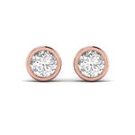1.5 Carat Each Round Solitaire Diamond Bezel Earrings