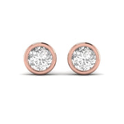 2 Carat Each Round Solitaire Diamond Studs