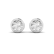 1.5 Carat Each Round Solitaire Diamond Bezel Earrings