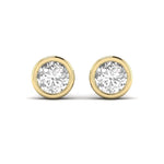 1.5 Carat Each Round Solitaire Diamond Bezel Earrings