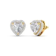 1.5 Carat Each Fancy Heart Shape Earrings