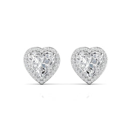 1.5 Carat Each Fancy Heart Shape Earrings