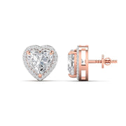 1.5 Carat Each Fancy Heart Shape Earrings
