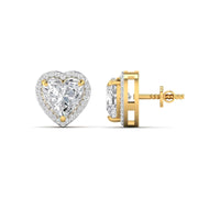 1.5 Carat Each Fancy Heart Shape Earrings