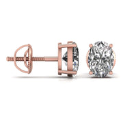 1 Carat Each Oval Shape Diamond Studs