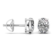 1 Carat Each Oval Shape Diamond Studs