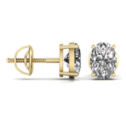 1 Carat Each Oval Shape Diamond Studs