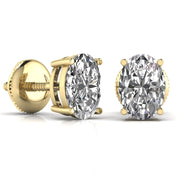 1 Carat Each Oval Shape Diamond Studs