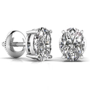 1 Carat Each Oval Shape Diamond Studs