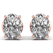 1 Carat Each Oval Shape Diamond Studs