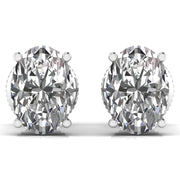 1 Carat Each Oval Shape Diamond Studs