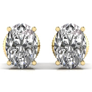 1 Carat Each Oval Shape Diamond Studs