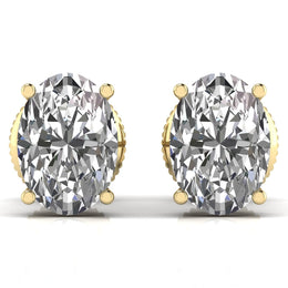 1 Carat Each Oval Shape Diamond Studs