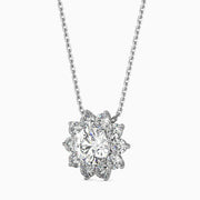 1 Carat Solitaire Centre Diamond Flower Pendant