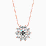 1 Carat Solitaire Centre Diamond Flower Pendant