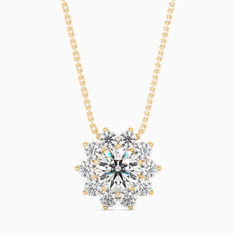 1 Carat Solitaire Centre Diamond Flower Pendant