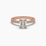 1 Carat Solitaire Diamond Emerald Elegance Ring