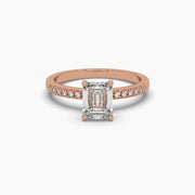 1 Carat Solitaire Diamond Emerald Elegance Ring
