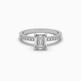 1 Carat Solitaire Diamond Emerald Elegance Ring