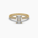 1 Carat Solitaire Diamond Emerald Elegance Ring