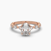 1 Carat Solitaire Diamond Oval  Ring