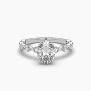 1 Carat Solitaire Diamond Oval  Ring