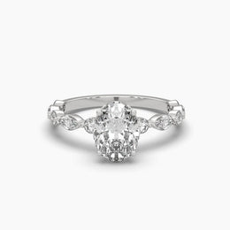 1 Carat Solitaire Diamond Oval  Ring