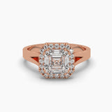 1 Carat Solitaire Diamond Squared Sparkle Ring