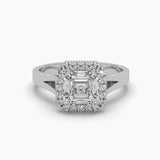 1 Carat Solitaire Diamond Squared Sparkle Ring