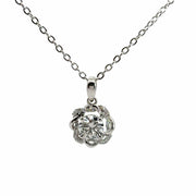 1.05 Carat Solitaire Diamond Flower Shape Pendant