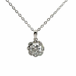 1.05 Carat Solitaire Diamond Flower Shape Pendant