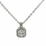 1.03 Carat Solitaire Round Diamond Halo  Pendant