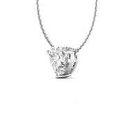 2 Carat Solitaire Heart Shape Diamond Chain Pendant
