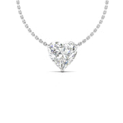 2 Carat Solitaire Heart Shape Diamond Chain Pendant