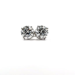2.4 Carat Each Round Diamond Solitaire Earring