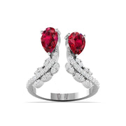 Crimson Cocktail Diamond Ring